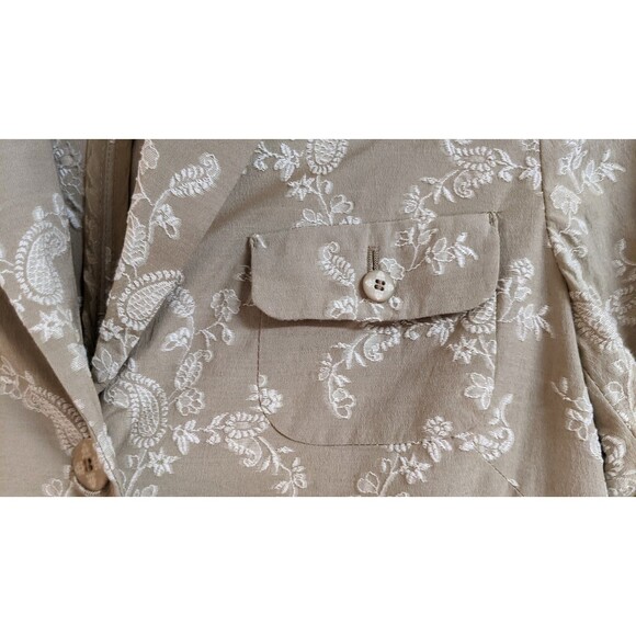 Piazza Sempione Duster Length Embroidered Floral/Paisley Cotton Blend Coat 44/8 - Picture 5 of 15